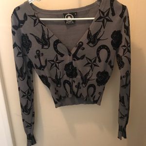 Pin up rockabilly style cropped cardigan